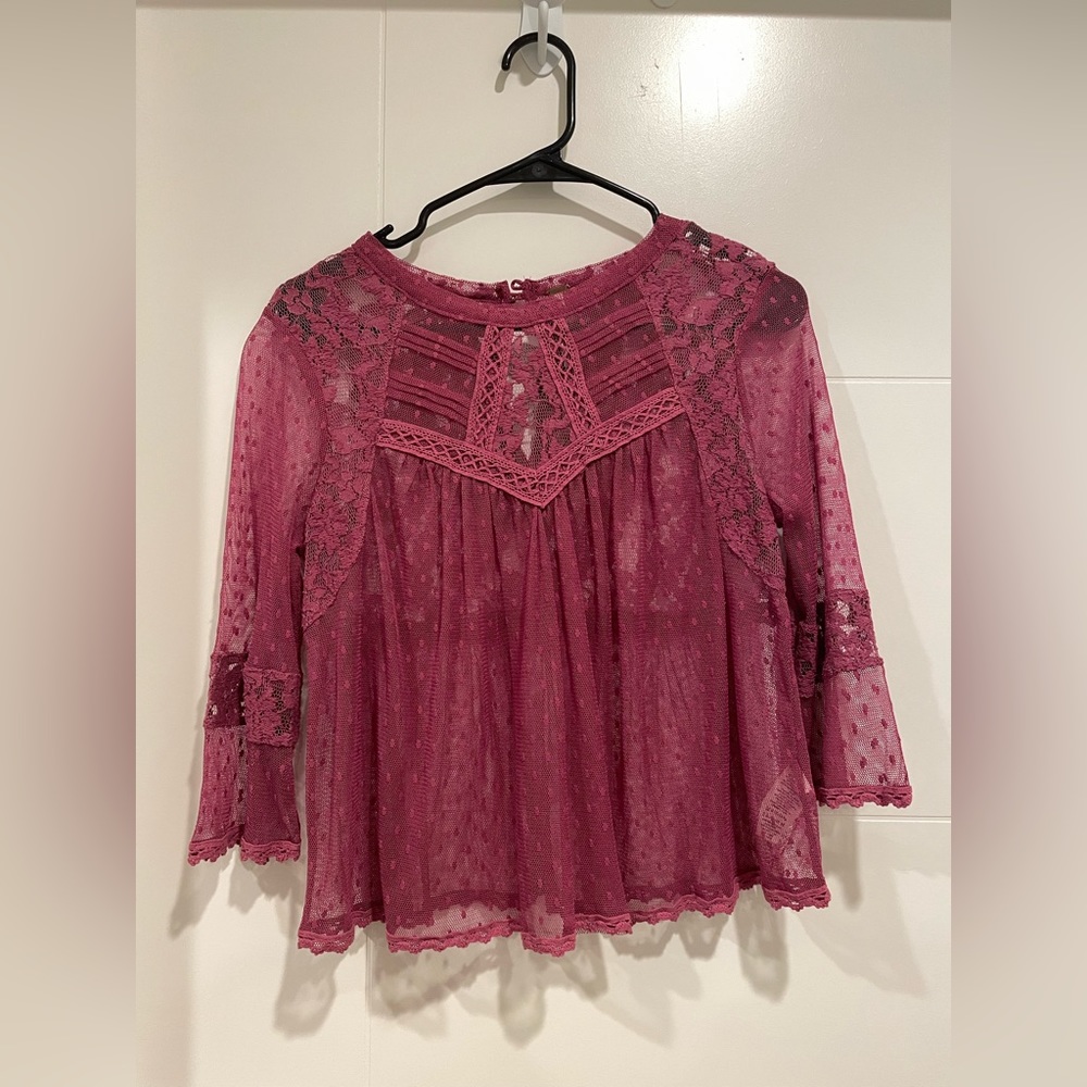 [SOLD] magenta lace free people flowy boho top